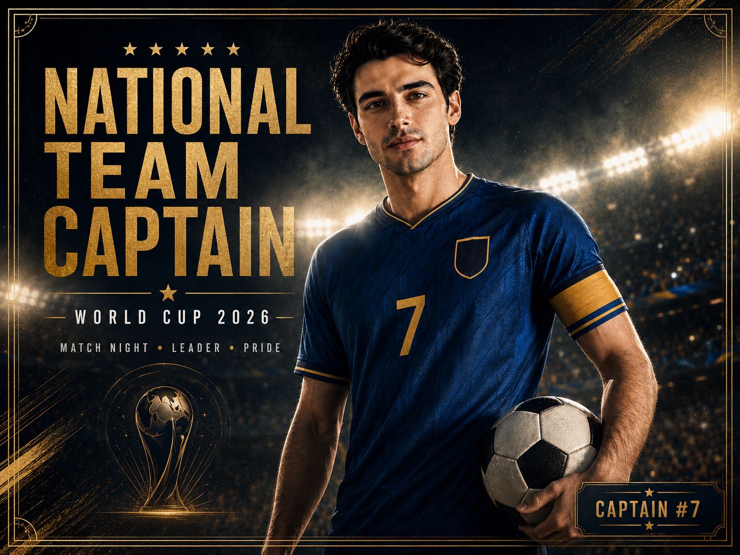 Create National Team Captain Poster Energy from a Normal Portrait