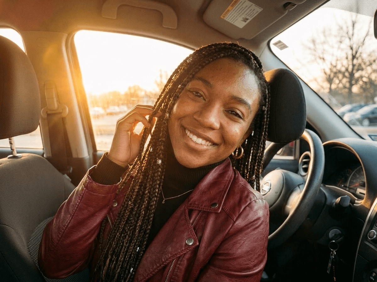 Improve Selfie in Car Photos When Tight Space Creates Awkward Angles