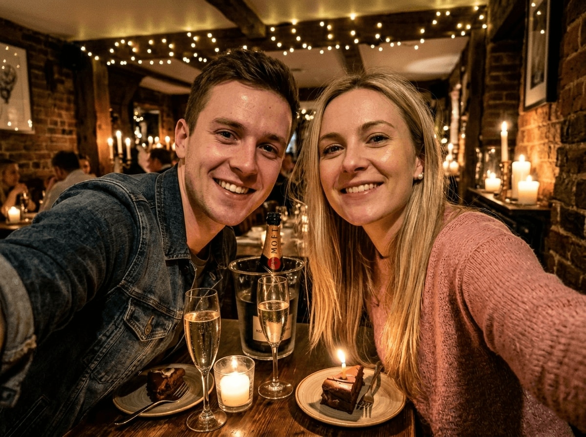 Correct Indoor Selfie Angle Without Losing the Cozy Restaurant Vibe