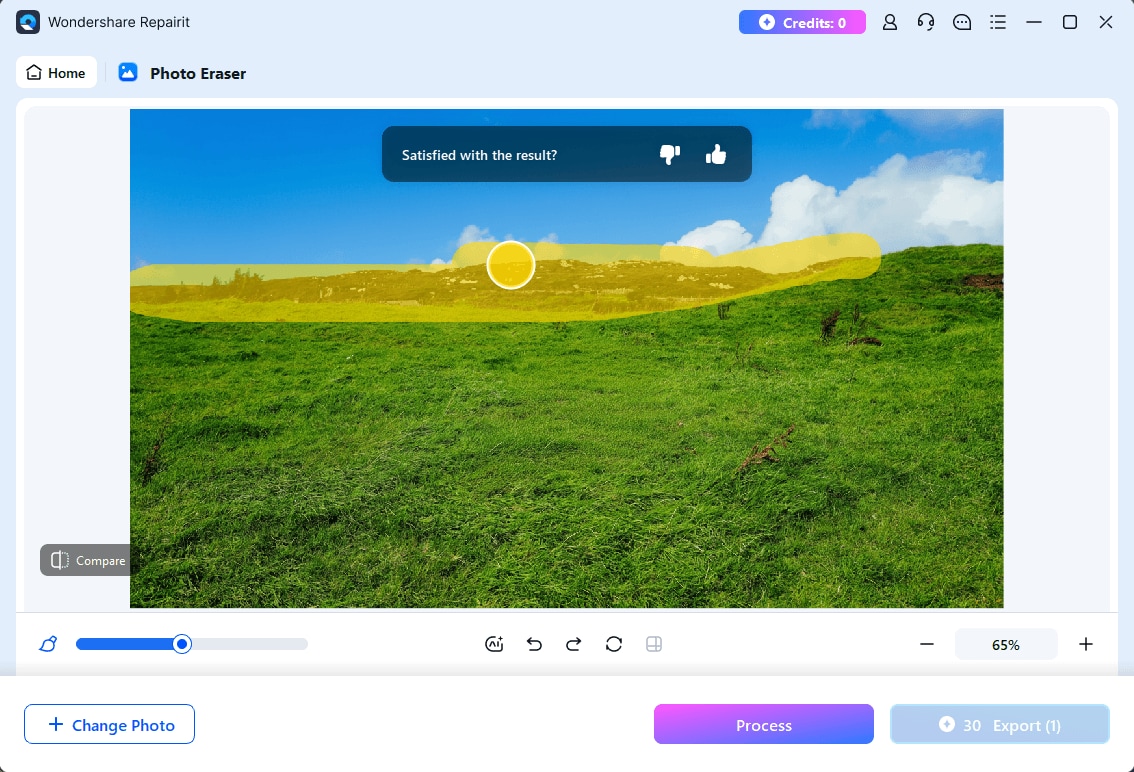adjust brush to erase