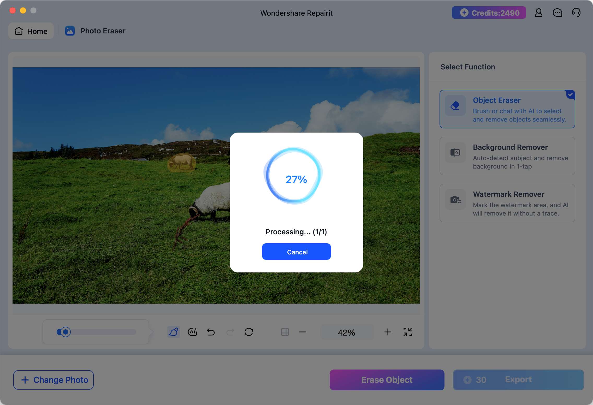 photo eraser processing