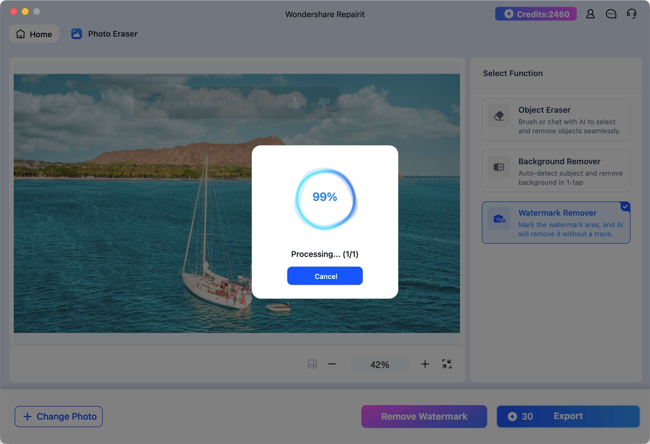watermark remover processing on mac