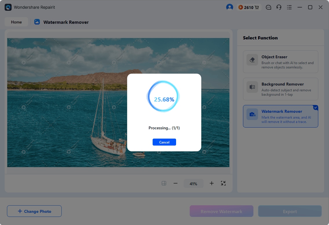 watermark remover processing