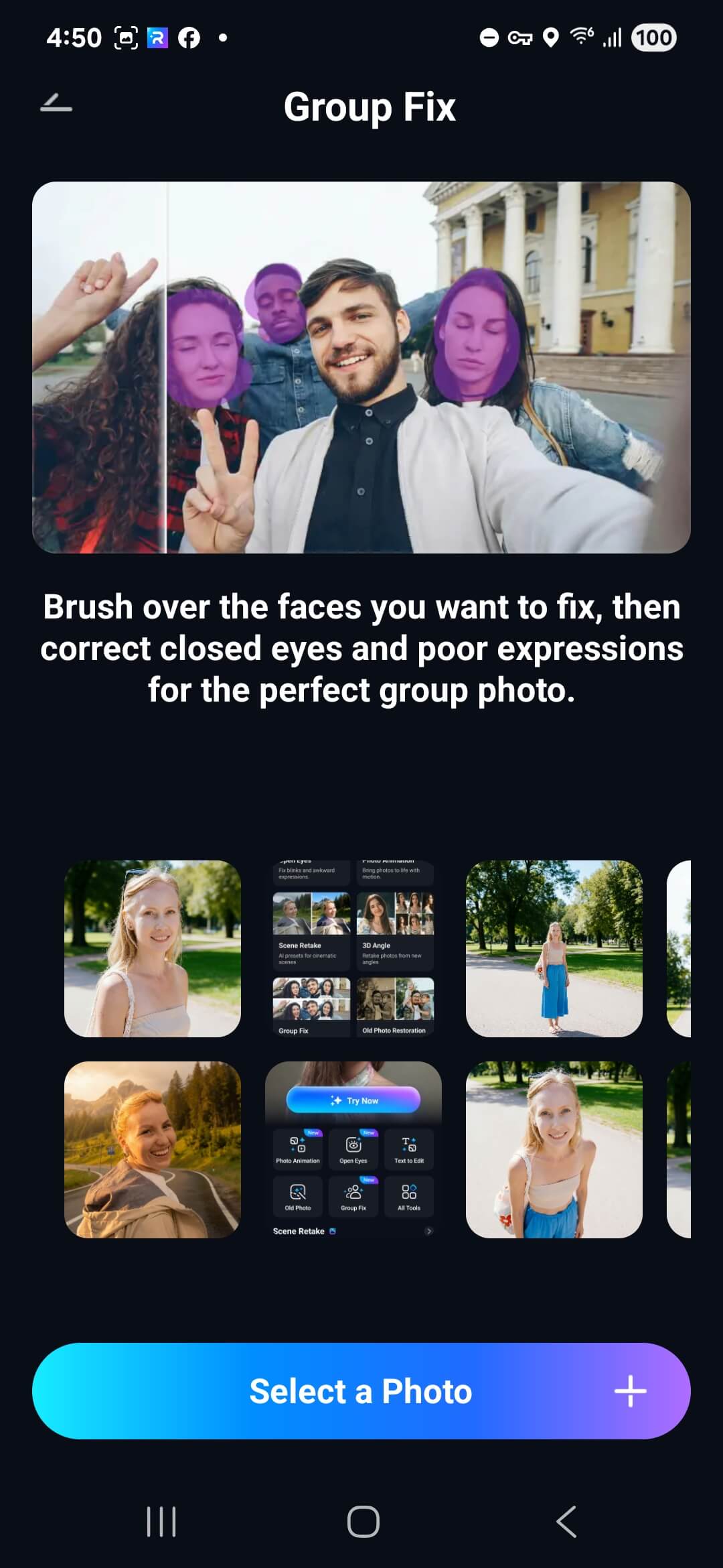 select group photo to fix on android Relumi app