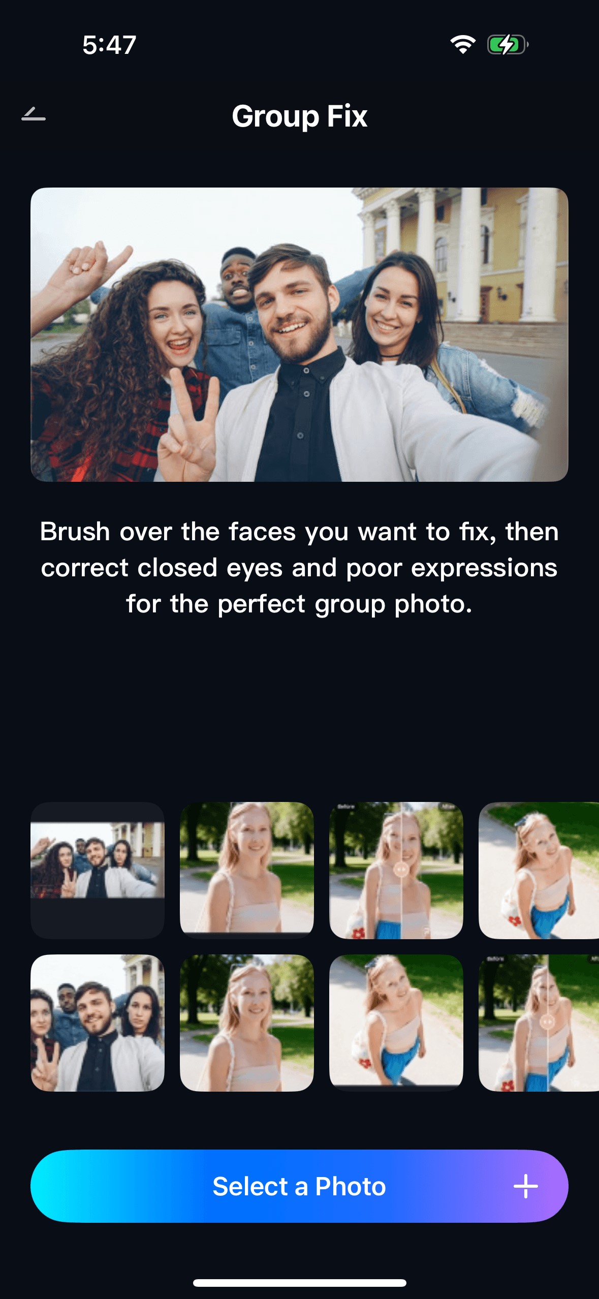 add group photo to fix on iOS Relumi app