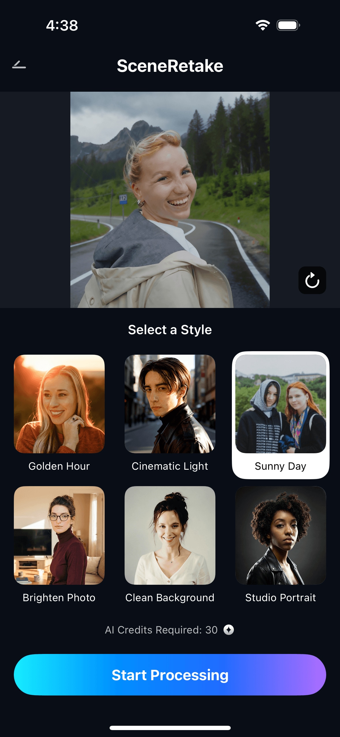 upload photo for scene retake ios