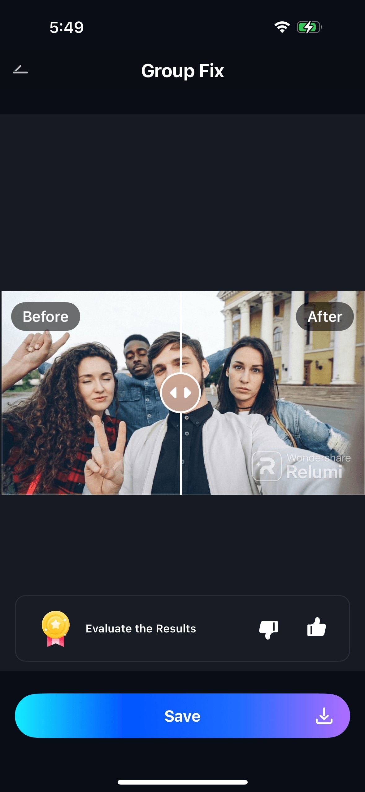 group photo fixed result with improved expressions on iOS