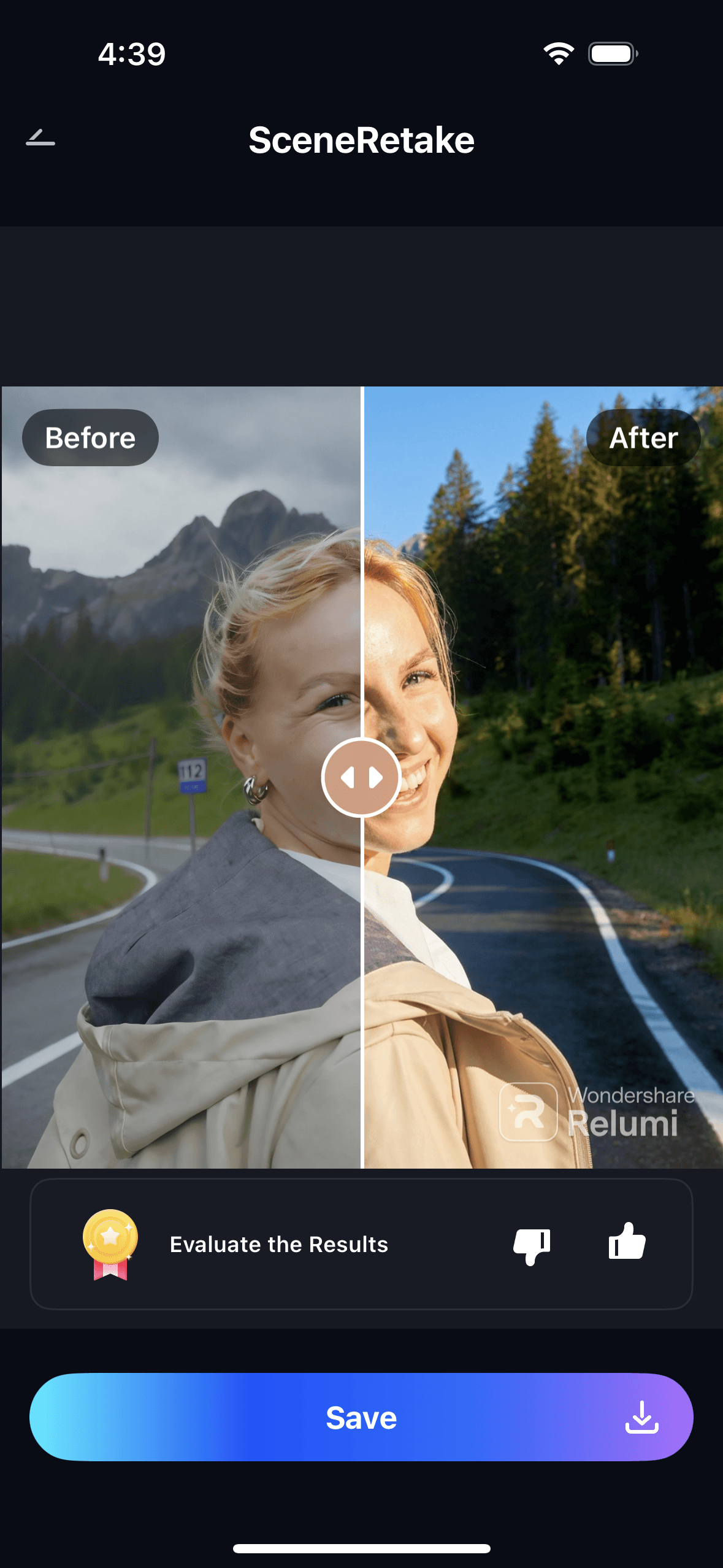scene retake processed result ios
