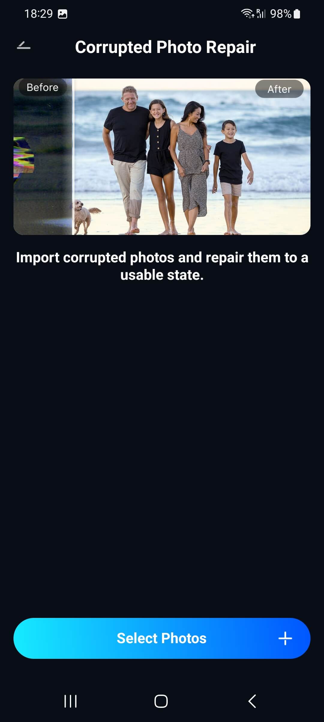 corrupted photo repair android