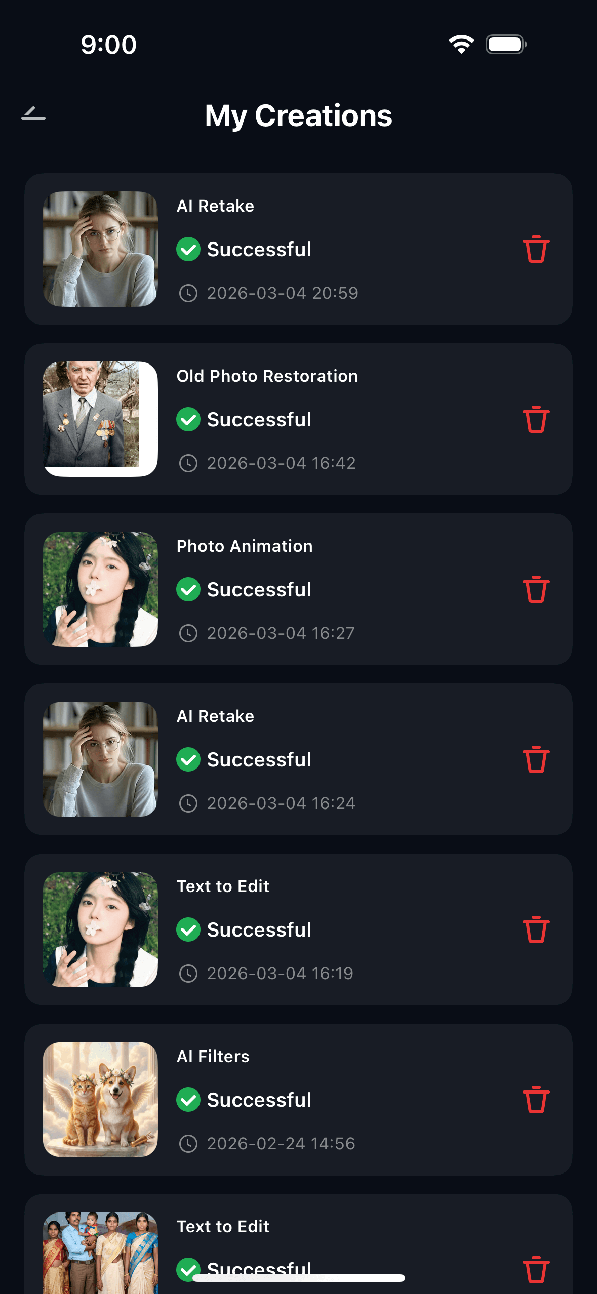 view all created photos