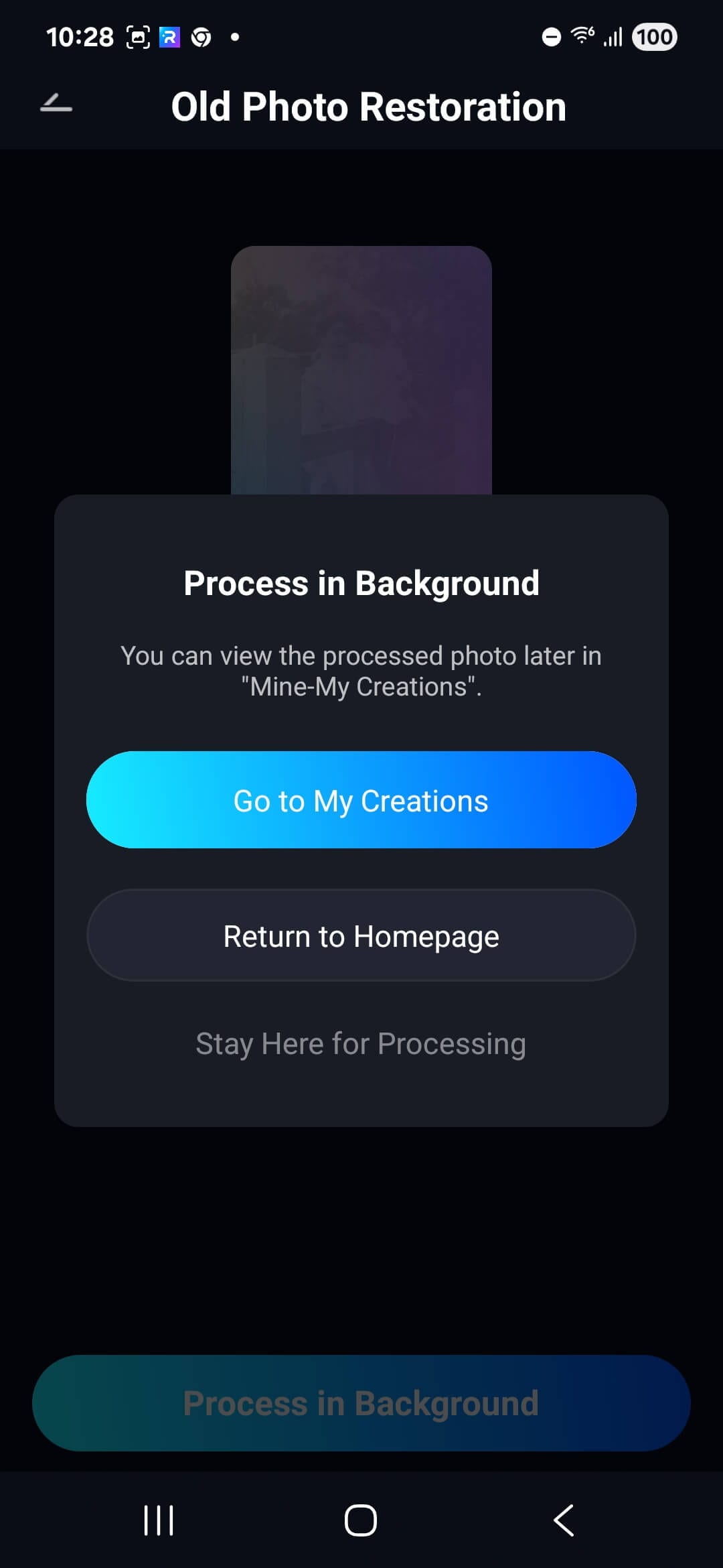 restoring old photo in background android