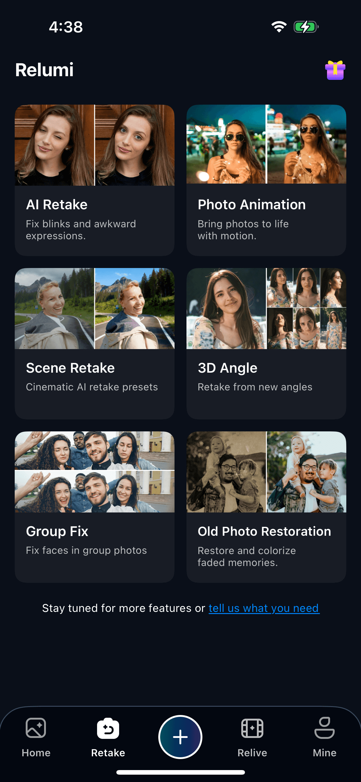 relumi scene retake index ios