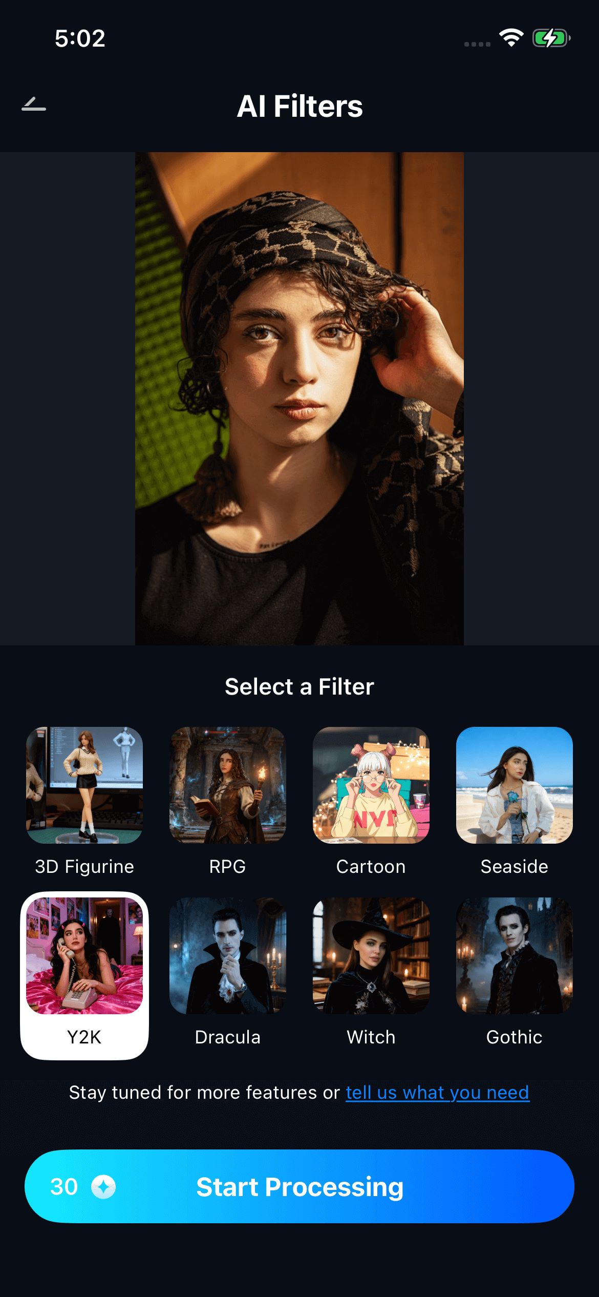select a filter ios