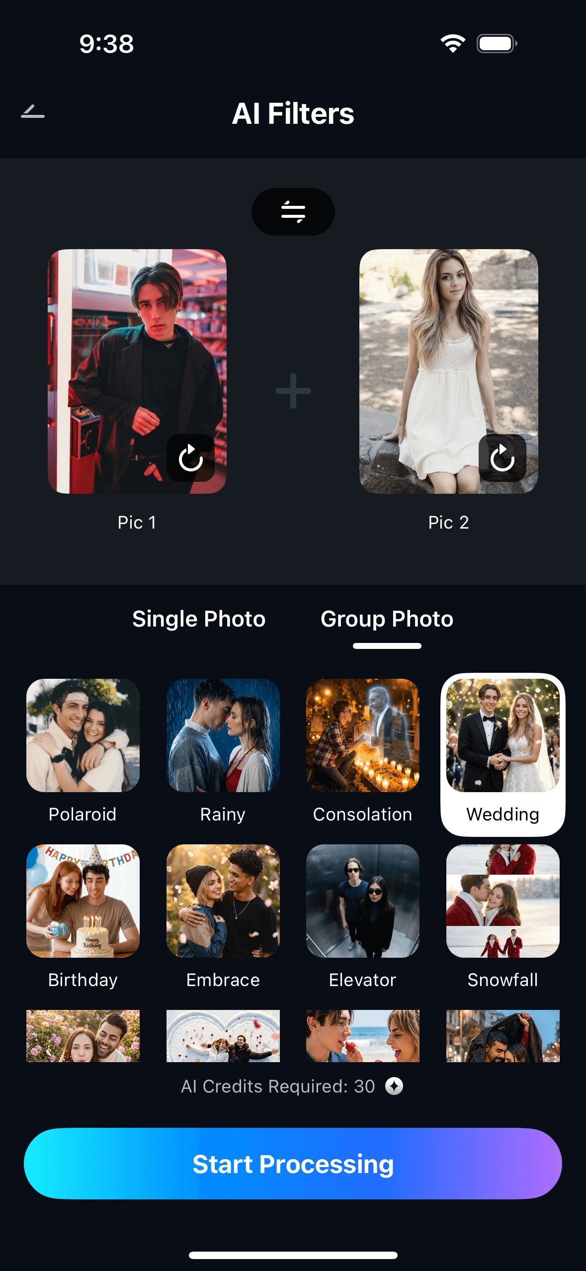 select your portrait photo