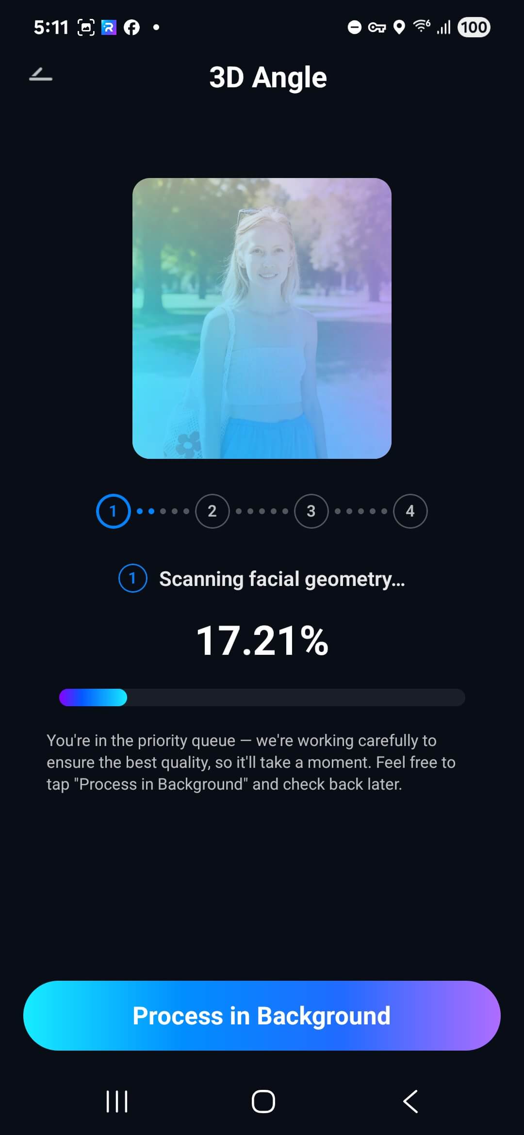 start 3d angle processing android