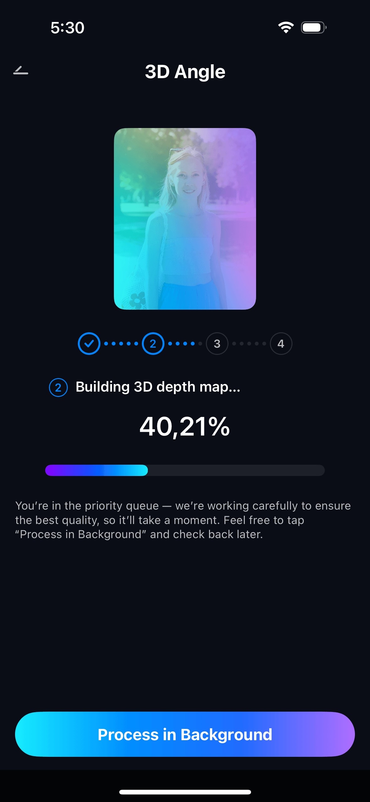 start 3d angle retake ios
