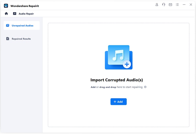 upload your corrupted audio files