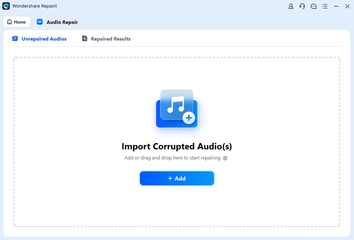 repairit add mp3 file
