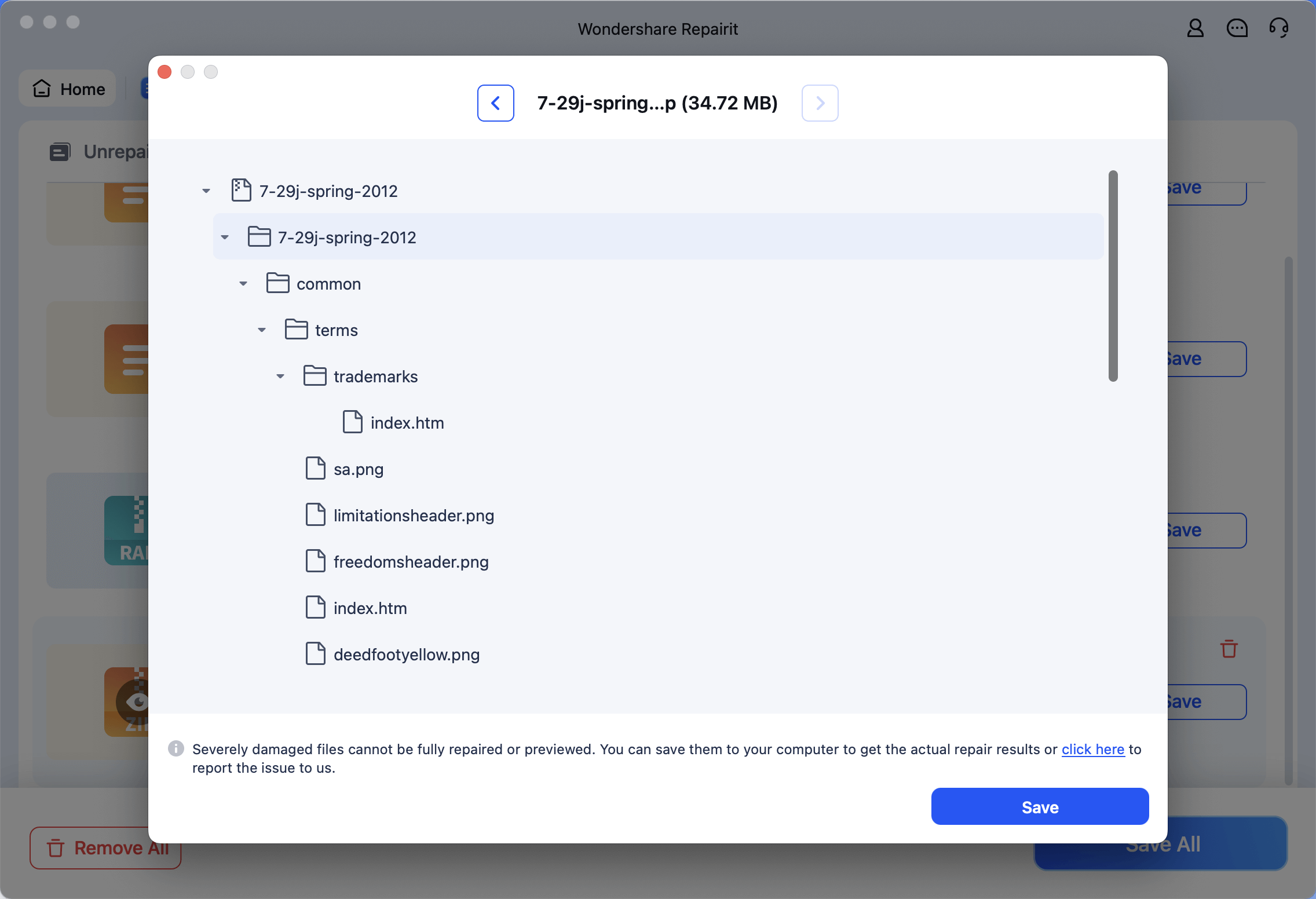 preview repaired archive files on mac