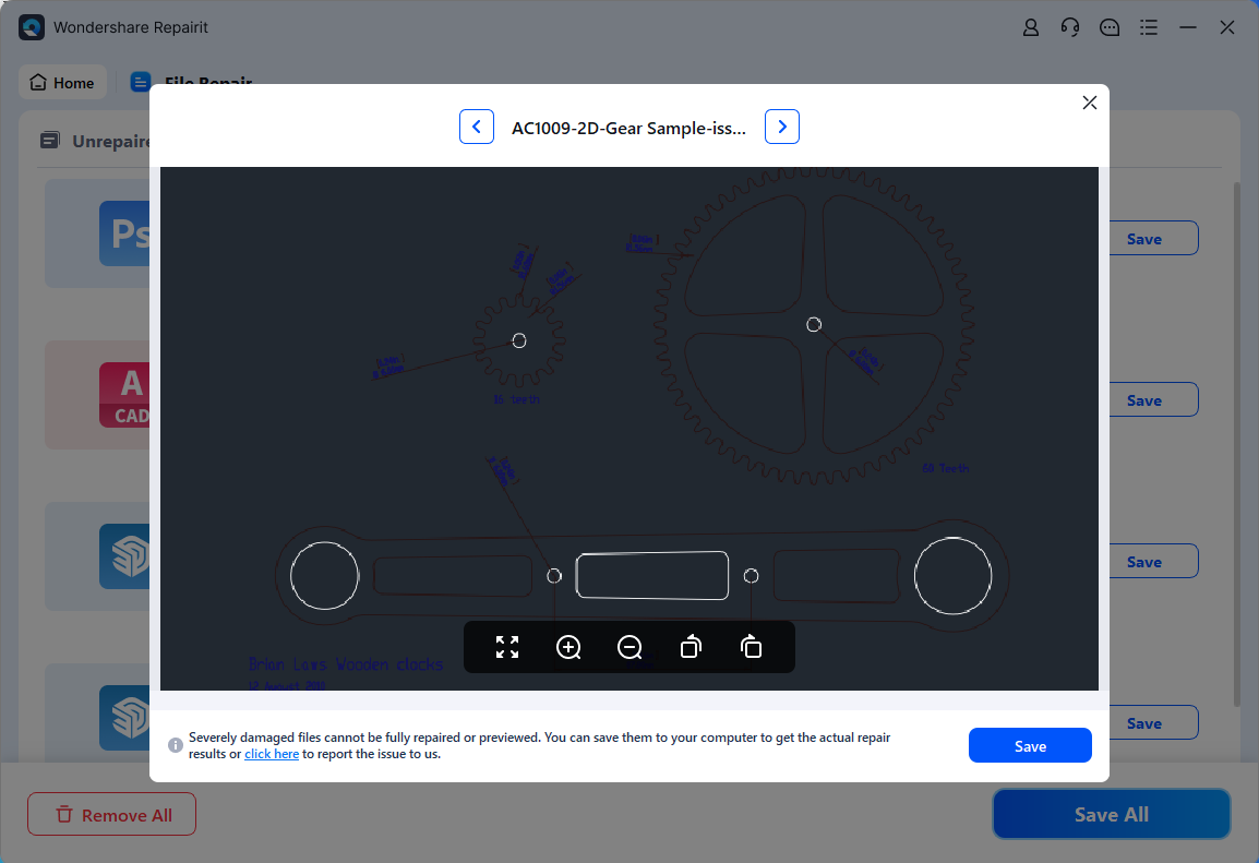 preview repaired engineering file