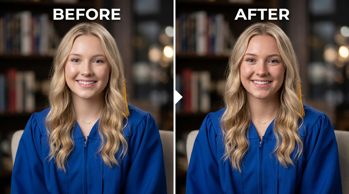 phone camera beauty mode over-smoothed skin texture restored to natural pores and realistic grain