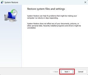 system restore 