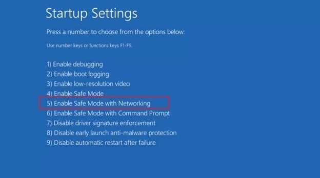 enable safe mode with networking 