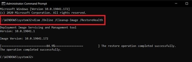 run dism repair tool 