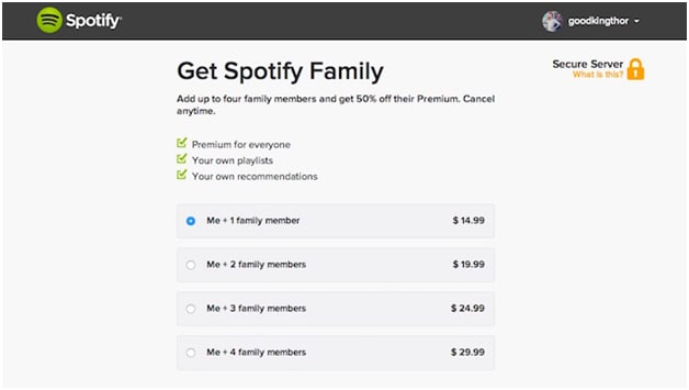listen to spotify unlimited via spotify family