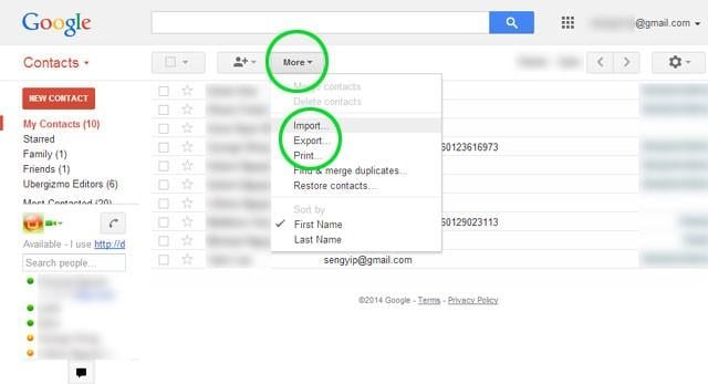 IPhone Transfer Contatti per Android Gmail