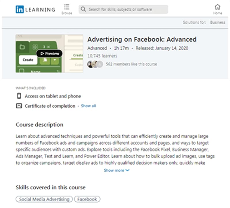 Advertising on Facebook: Advanced by LinkedIn Learning