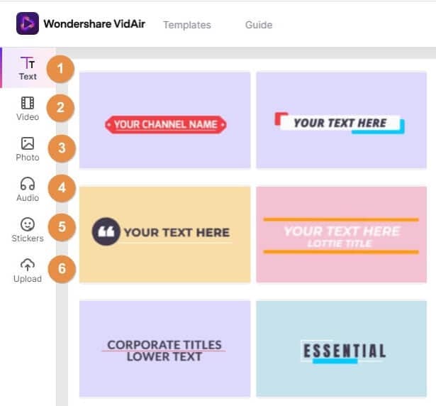 Video creator panel