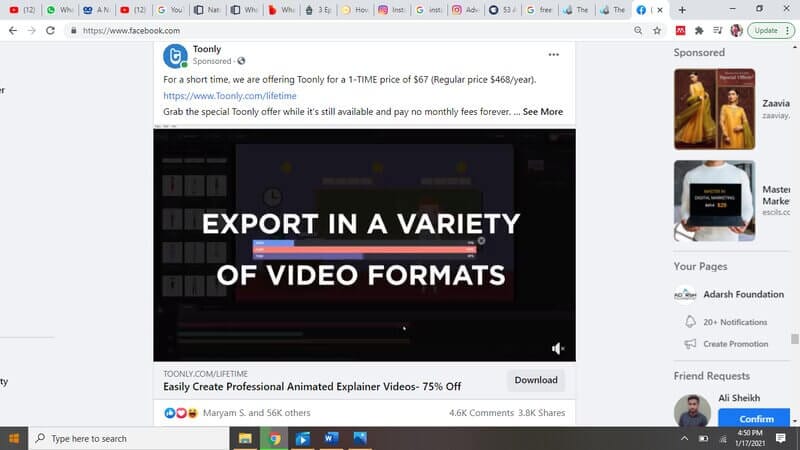 Facebook native video ad