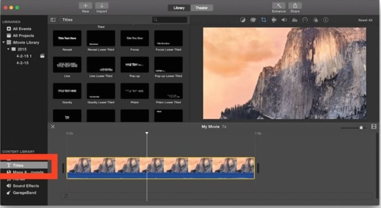 edit titles imovie step 1