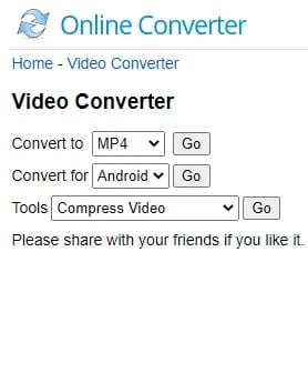 Funzionalità di Online Converter