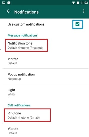 Set a song as a WhatsApp ringtone on android