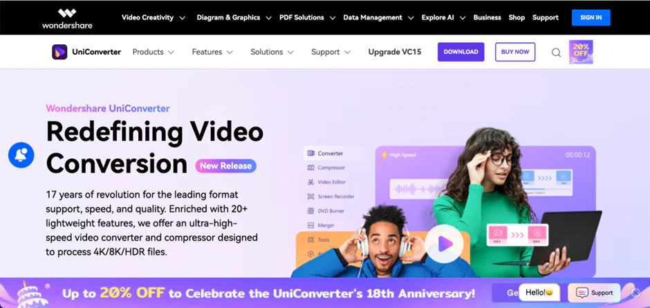 UniConverter homepage