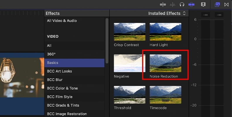 select noise reduction effect