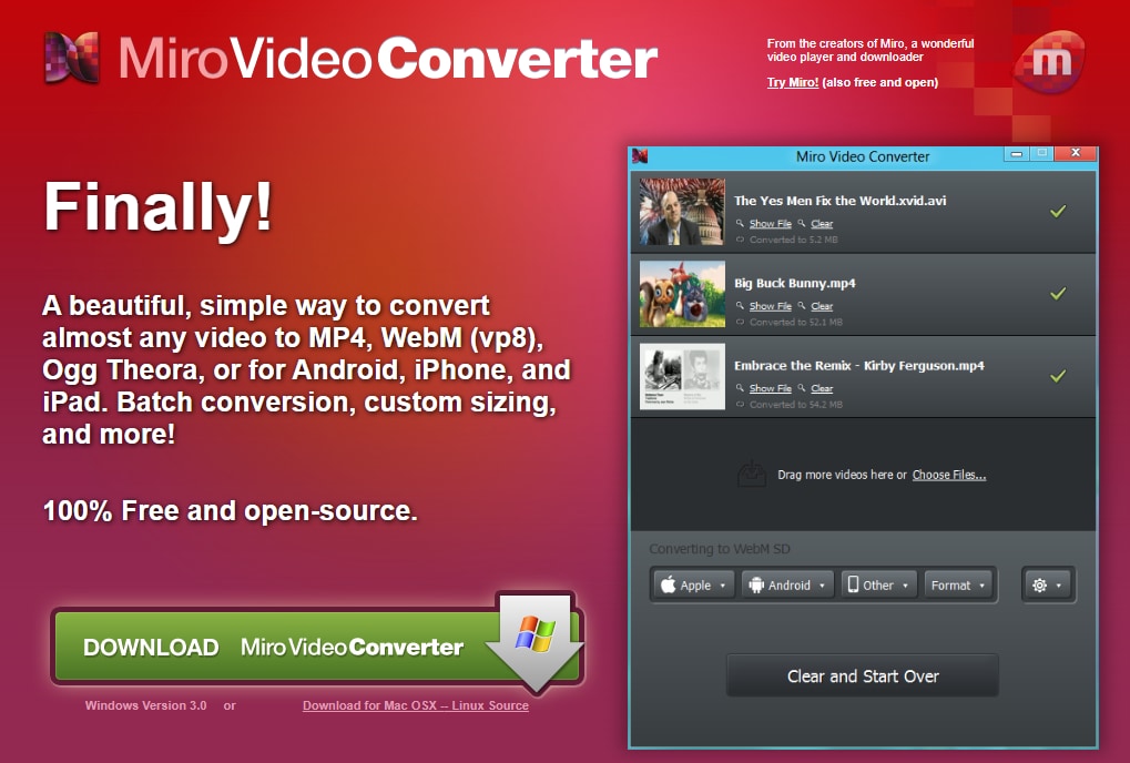 Miro Video Converter Free