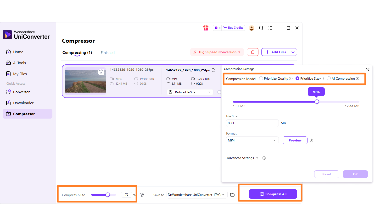 choose output format
