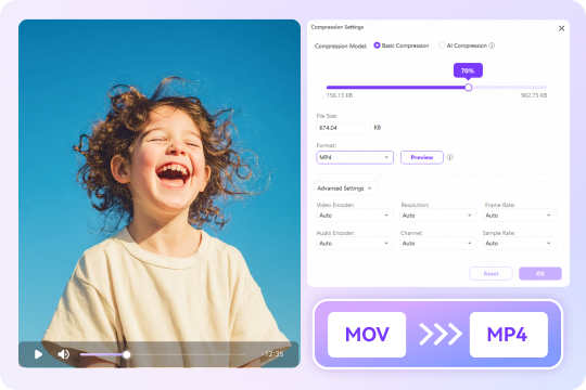 compress mov files with pro controls