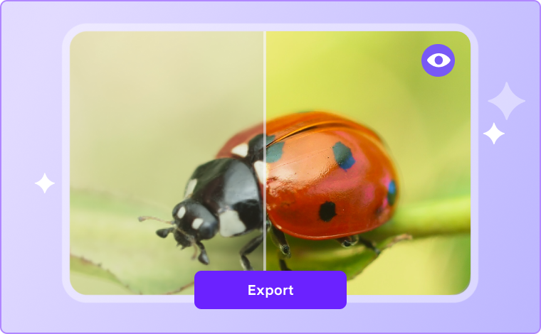 pré-visualizar e exportar foto hd