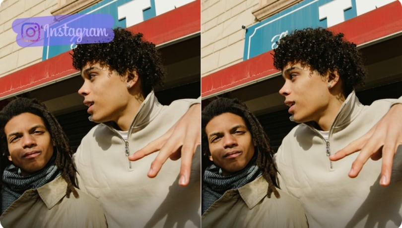 remove instagram logo from reels