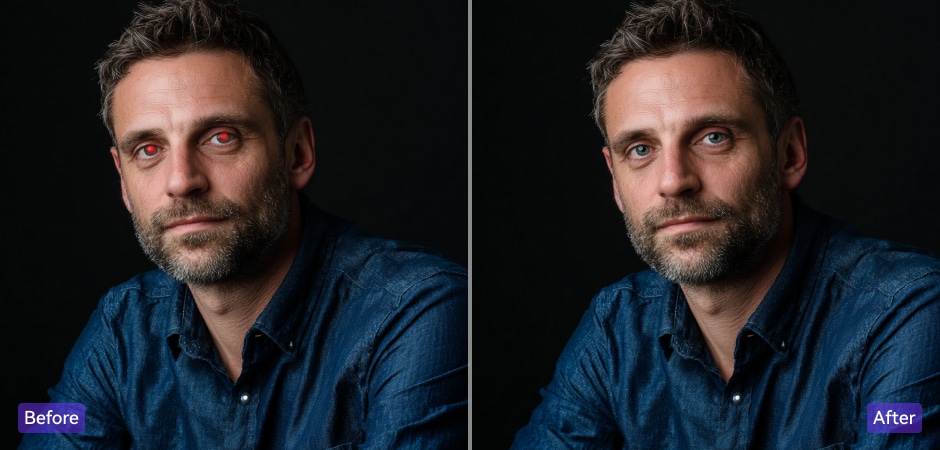 red eye correction for passport