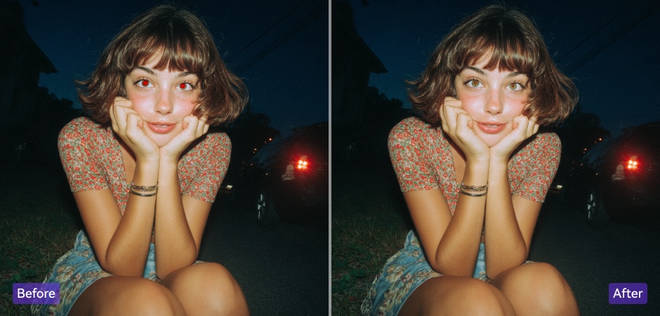 remove red eye for social media