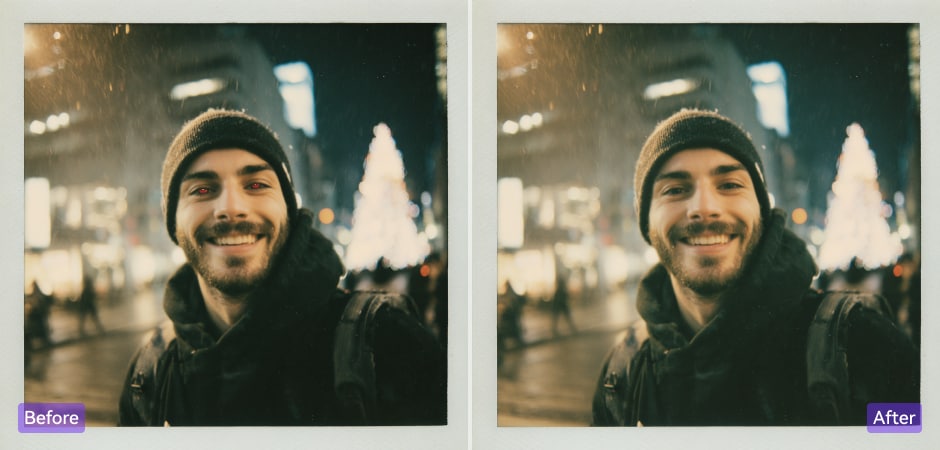 remove red eye effect from old photo