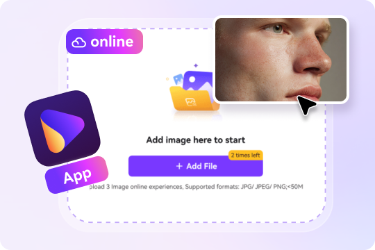 blemish remover online or on desktop