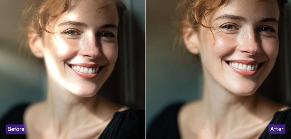 fix flash glare on faces or objects