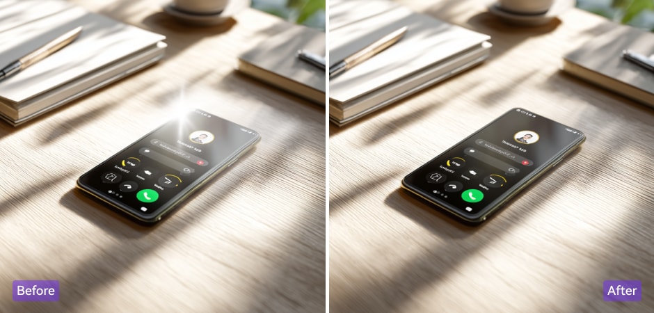 remove screen and device glare from photos