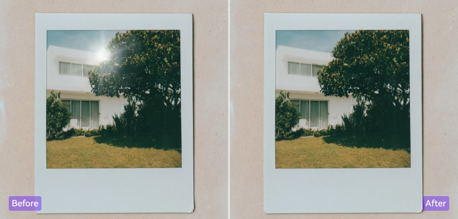 remove glare from scanned or printed photos